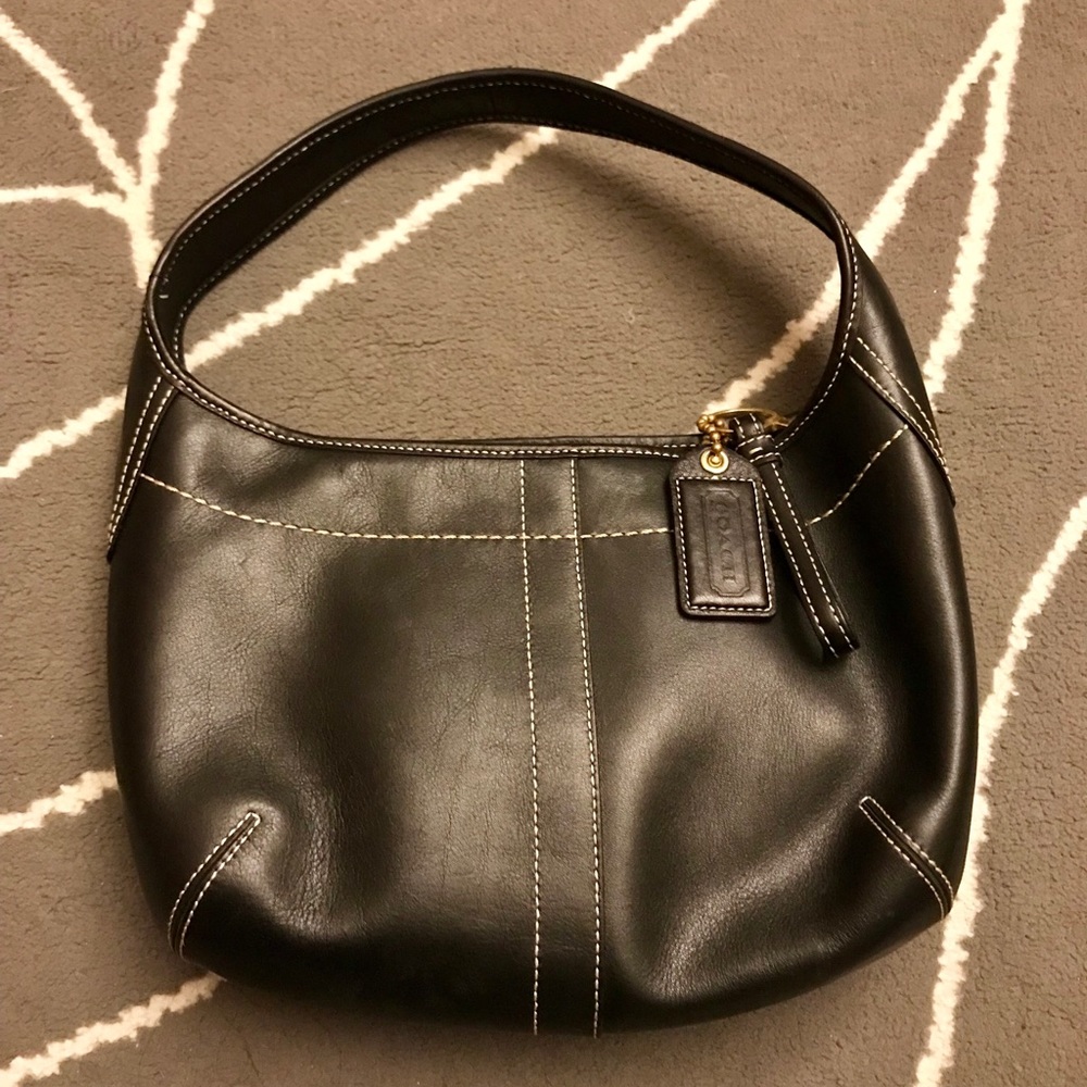 Coach Black Leather Hobo Bag
